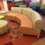 RT London Lucy Curve & Lucy Lu Ottoman Arcadia Leaf Lette