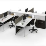 Three-H 4 Pack Open Office Cubicles